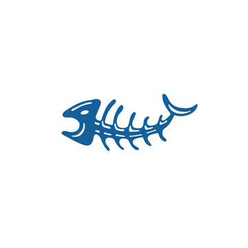 Fishbone Illustration Logo Vector