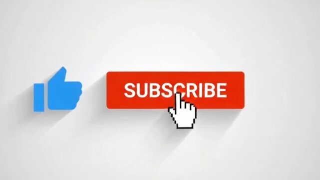 Computer mouse cursor clicking a blue thumb up like button icon