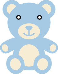 Fototapeta premium Light blue cartoon teddy bear sitting