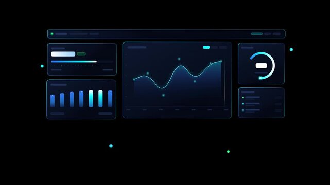 Futuristic Data Analytics Dashboard Interface Animation