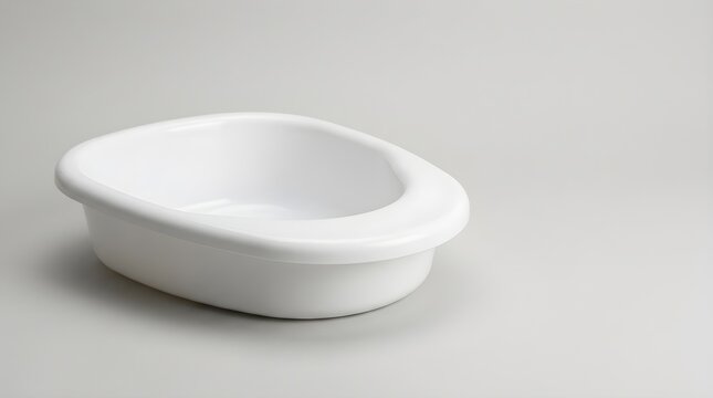 White Plastic Bedpan with Contoured Rim
