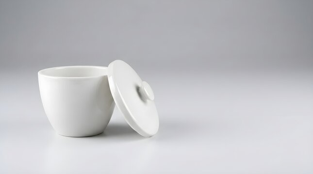 White Porcelain Crucible with Separate Lid