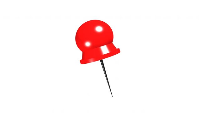 Animated red push pin icon clean glossy style