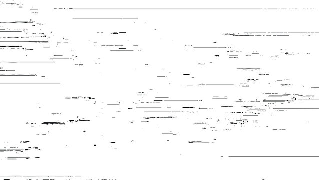 abstract digital glitch texture with distorted document fragments, horizontal lines, and unreadable text artifacts on white background