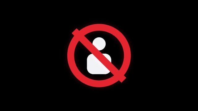 Red Prohibition Person Silhouette Social Media Restriction Loop