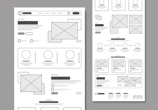 Modern Business Line Wireframe Template Layout