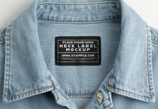 Tshirt Neck Label Mockup Template