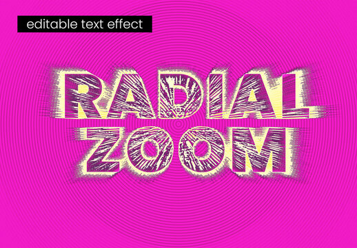 Radial Zoomed Editable Text Effect