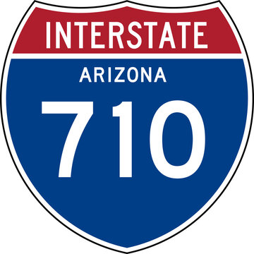 Interstate Sign 710 Arizona Transparent Background Highway Road Badge Emblem