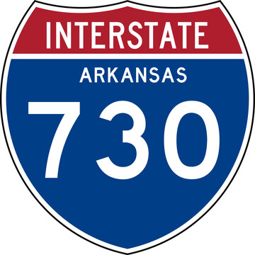 Interstate Sign 730 Arkansas Transparent Background Highway Road Badge Emblem.
