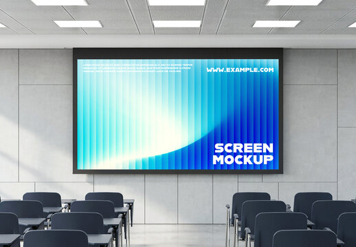 Classroom Display Screen Mockup Template