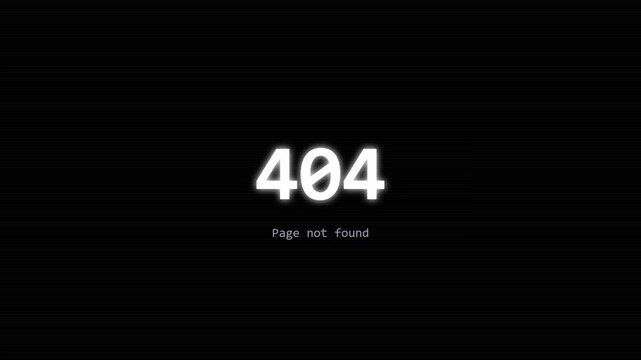 404 Page Not Found Error Motion Graphics Animation