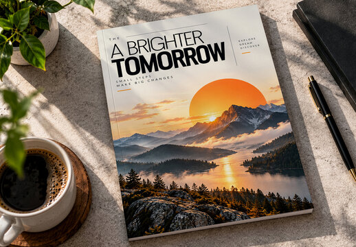 Realistic Magazine Cover Mockup