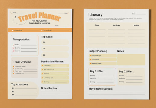 Vacation And Travel Planner Template