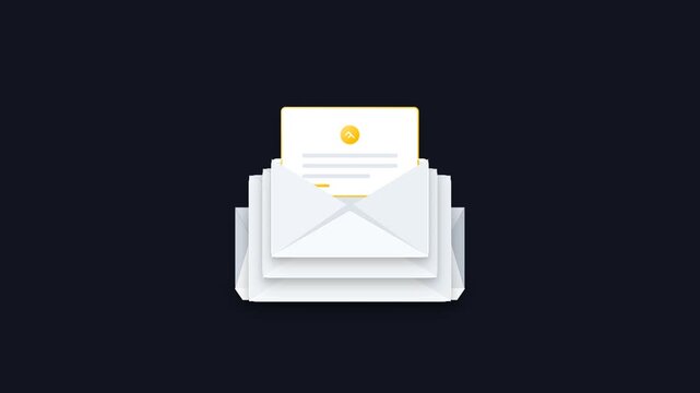 Email notification stack illustration for corporate digital marketing business communication