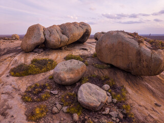 Beautiful aerial view to Lajedo de Pai Mateus stone slab © Cavan
