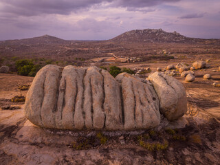 Beautiful aerial view to Lajedo de Pai Mateus stone slab © Cavan