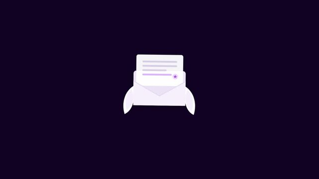 Flying envelope with wings icon for email delivery communication service