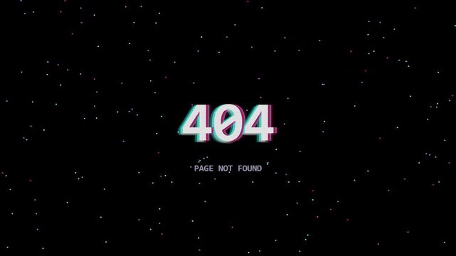 404 Page Not Found Glitch Motion Graphics Animation