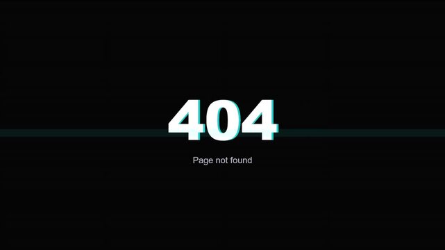 Minimal 404 Page Not Found Website Error Animation