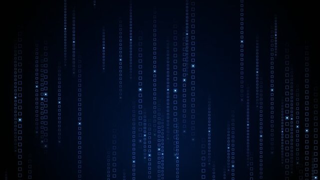 Blue Digital Code Streams Futuristic Technology Motion Background