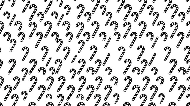 Seamless Christmas candy cane pattern vector background with striped sweet treats for holiday celebration gift wrap and winter wallpaper
