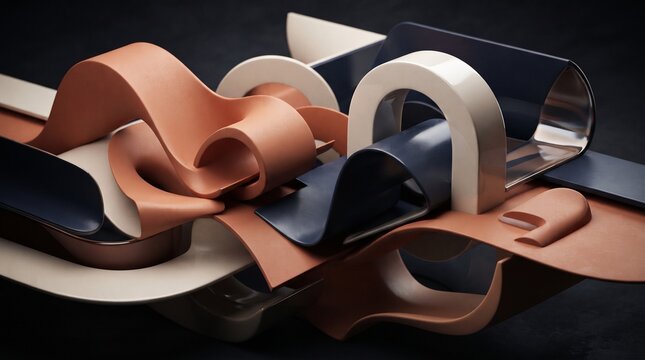Surreal Folded Space Geometric Optical Illusion 3D Artwork