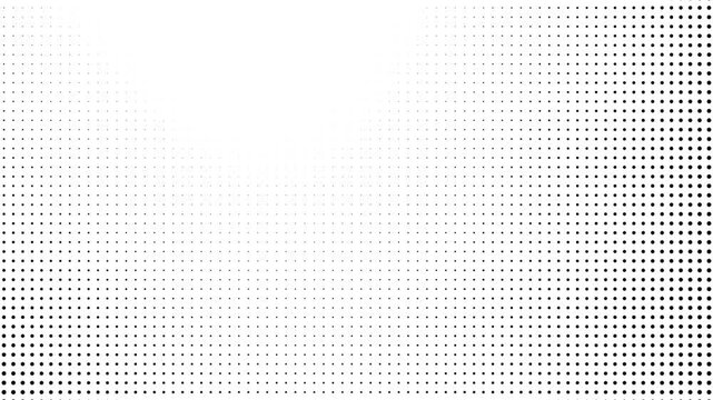 White Halftone Gradient with Fine Black Dots Abstract Background Animation