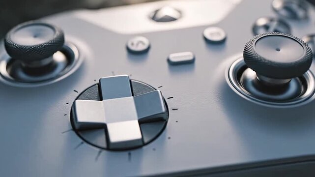 Close up of modern video game controller buttons.