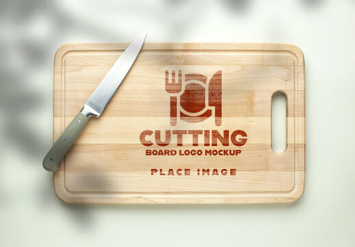Cutting Board Logo Mockup Template
