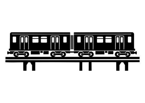 Train Vector Icon Illustration for Railway, Public Transport and Commuting／電車・鉄道・公共交通・通勤のベクターアイコンイラスト