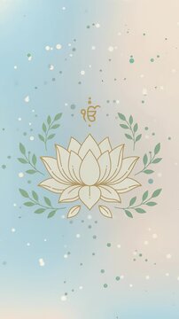 Guru Nanak Jayanti background with lotus and Ik Onkar symbol