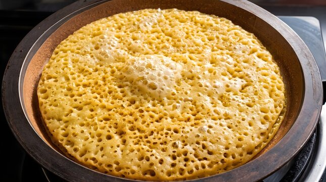 pancake in a frying pan