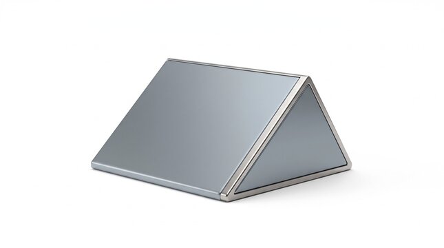Simple triangular wedge block in 3D style on white background
 