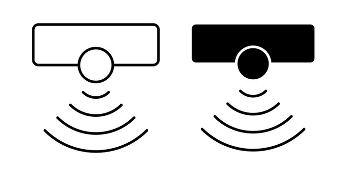 Sensor icon flat outline in black