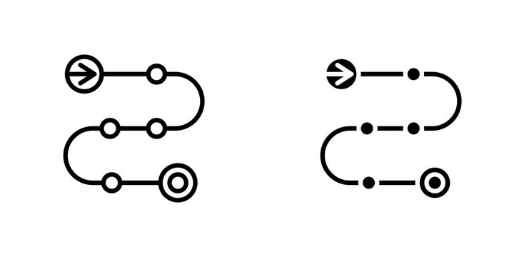 Roadmap icon flat outline in black