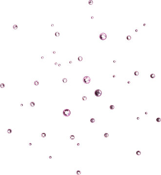 Pink Shiny Metallic Scattered Rhinestones Decoration