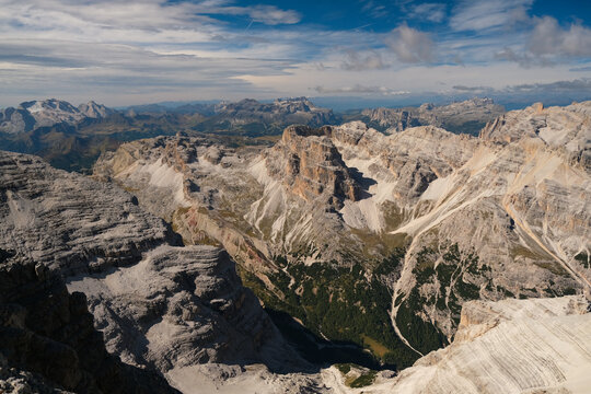 Tofana di Mezzo on Croda Rossa, Dolmites, Italy.