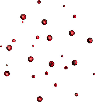 Red Shiny Metallic Scattered Rhinestones Decoration