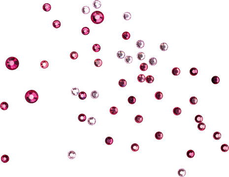 Pink And Red Shiny Metallic Scattered Rhinestones Decoration