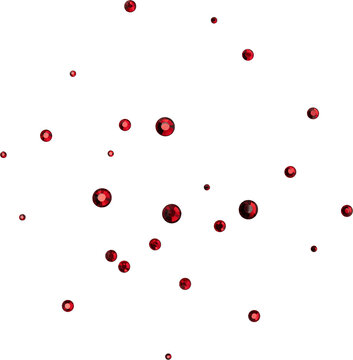 Red Shiny Metallic Scattered Rhinestones Decoration