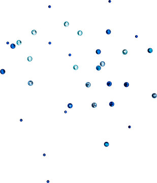 Blue Shiny Metallic Scattered Rhinestones Decoration