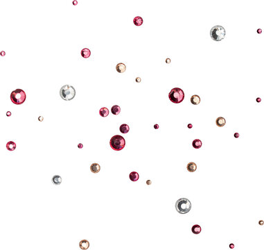 Colorful Shiny Metallic Scattered Rhinestones Decoration