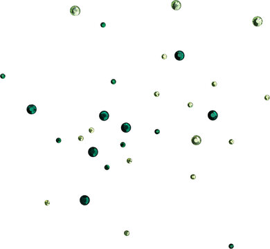 Green Shiny Metallic Scattered Rhinestones Decoration