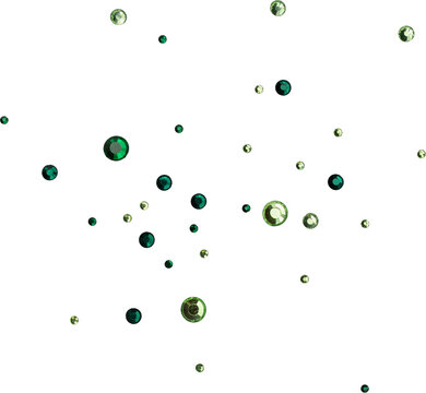 Green Shiny Metallic Scattered Rhinestones Decoration
