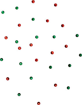Red And Green Shiny Metallic Scattered Rhinestones Decoration