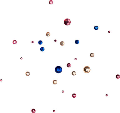 Colorful Shiny Metallic Scattered Rhinestones Decoration