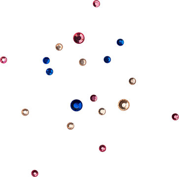 Colorful Shiny Metallic Scattered Rhinestones Decoration