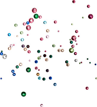 Colorful Shiny Metallic Scattered Rhinestones Decoration