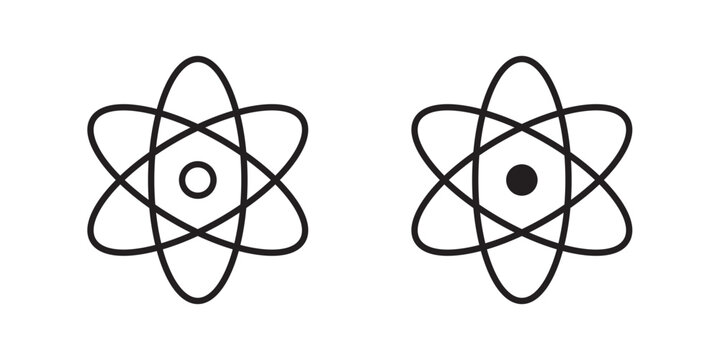 Physics icon flat outline in black